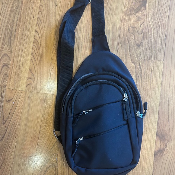 None Other - Sleek Black Belt Bag for Men